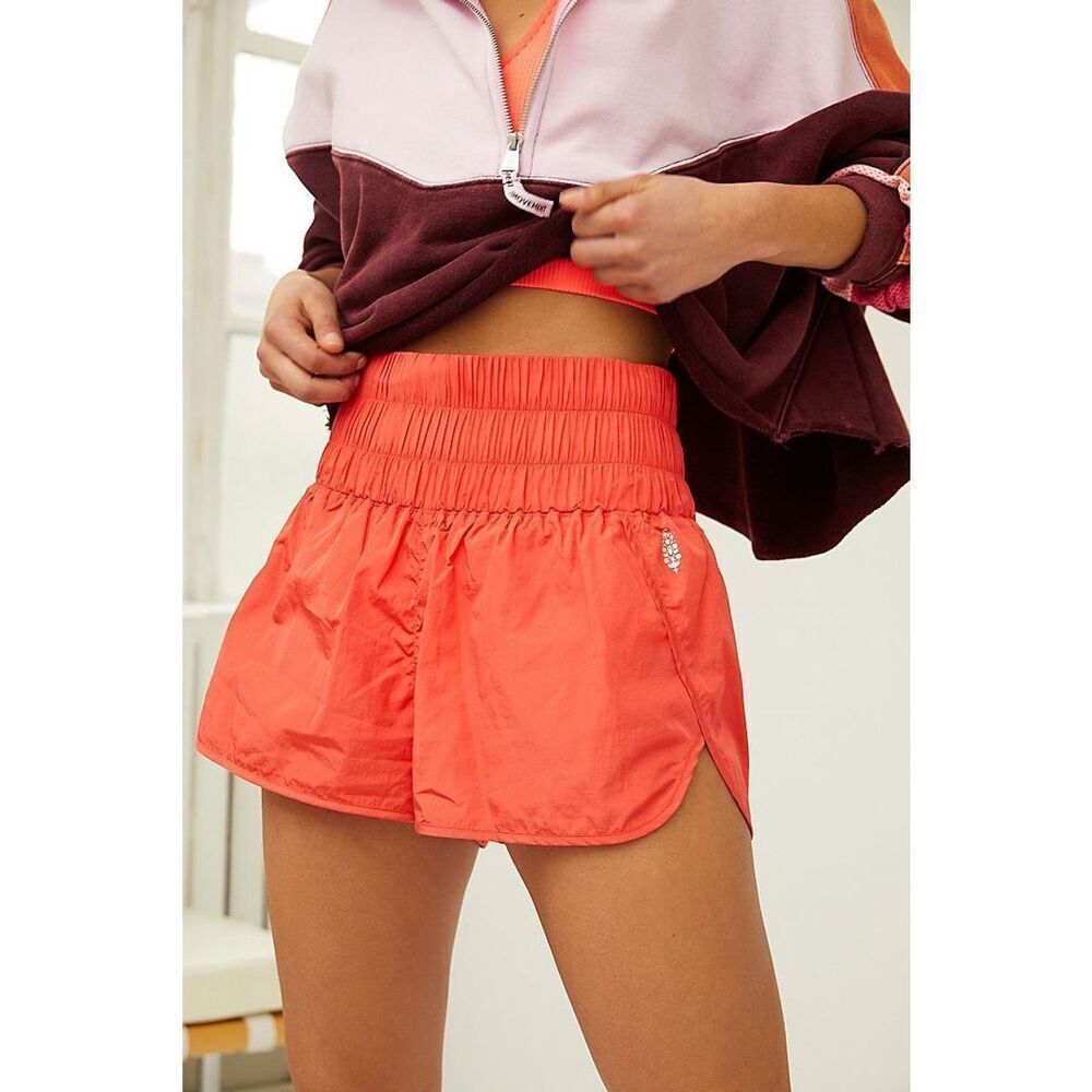 Free People Movement The Way Home Shorts in Arctic Papaya/Neon Orange Size S